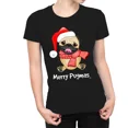 thumbnail image 1 of Merry Pugmas Cute Festive Dog Winter Holiday Playful Art Unisex T-Shirt up to size 5XL, 1 of 2
