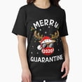 thumbnail image 1 of Merry Quarantine Christmas 2020 Reindeer Mask Simple Holiday Unisex T-Shirt up to Size 5XL, 1 of 2