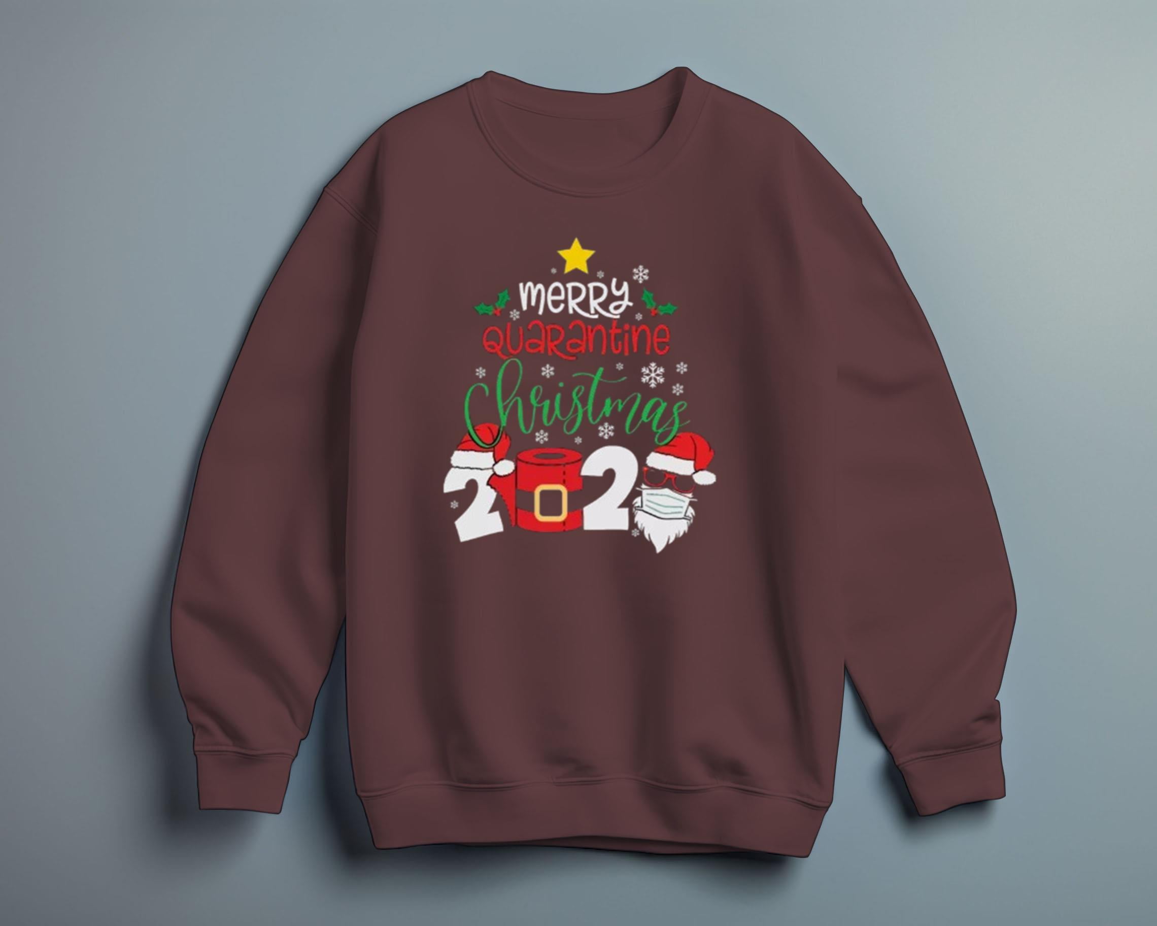 Merry Quarantine Christmas 2025 shirt Santa with face mask Sweatshirt