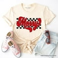 thumbnail image 1 of Merry Retro T‑Shirt, Christmas Checkered Tee, 1 of 6