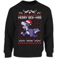 thumbnail image 1 of Merry Rexmas Christmas Sweater Women Men Crewneck - S M L XL 2XL 3XL 4XL 5XL Xmas Graphic Tee - Unisex Sweatshirt Funny Xmas Holiday Gift, 1 of 2