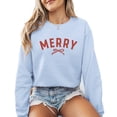 thumbnail image 1 of Merry Ribbon Sweatshirt Cute Women Christmas Casual Holiday Gifts Long Sleeve Graphic Shirts Pullover Tops, 1 of 4