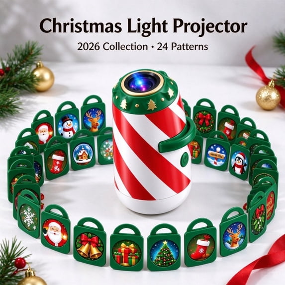 Kids Rotating Ride Merry Ride Christmas Car Projector Light, Red White Candy Cane Kids ...