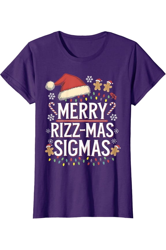 Merry Rizz Mas Sigmas Gen Alpha Santa Ladies' Crewneck T-Shirt All Size S-5XL