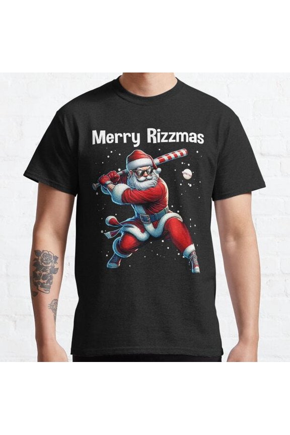 Merry Rizzmas Baseball Santa Claus Classic T-shirt