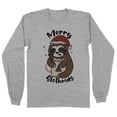 thumbnail image 1 of Merry Slothmas Long Sleeve Shirt Unisex Medium Grey, 1 of 5