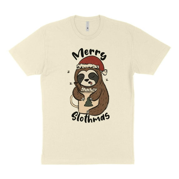 Merry Slothmas Shirt Unisex 3X-Large Natural