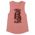 thumbnail image 1 of Merry Slothmas Women's Muscle Tank X-Large Desert Pink, 1 of 5