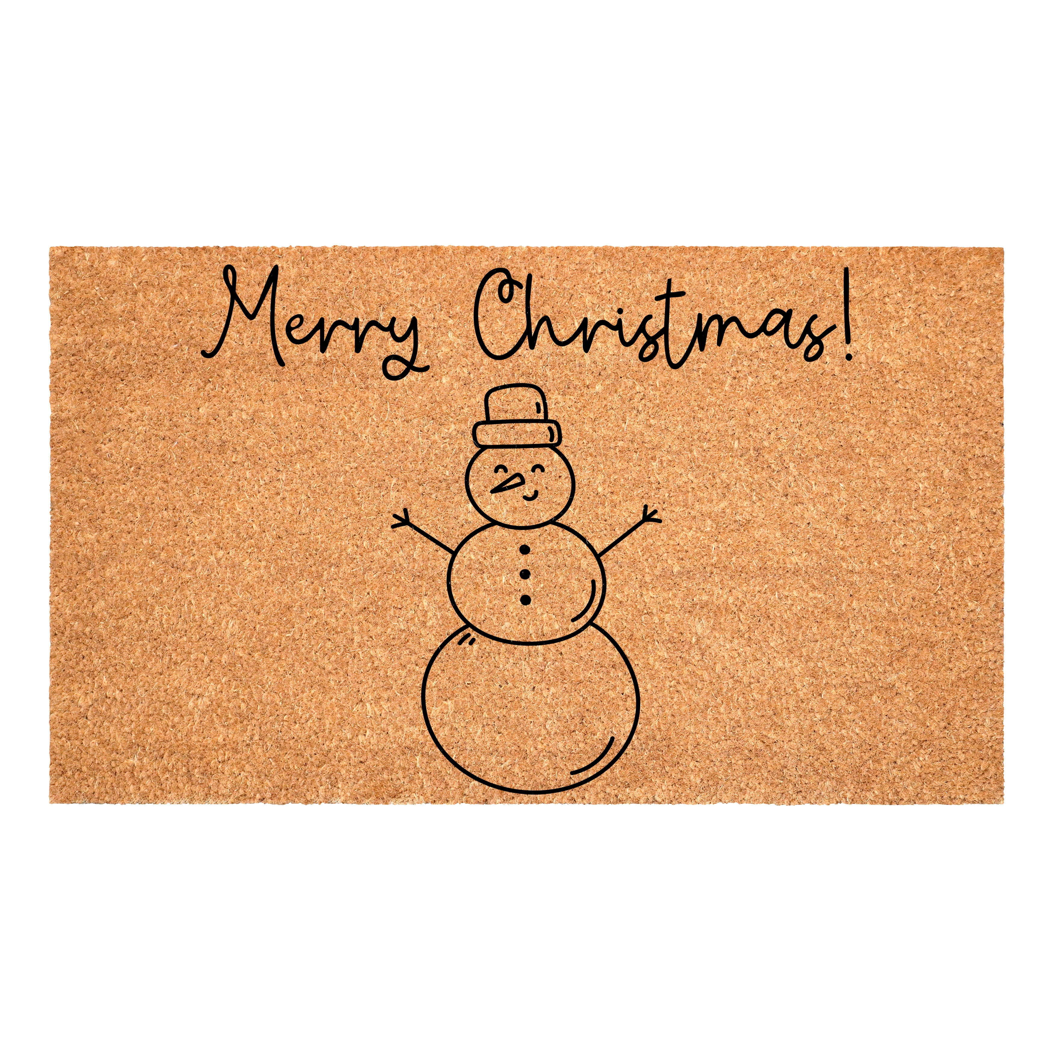 Merry Snowman Doormat, 17" x 29"