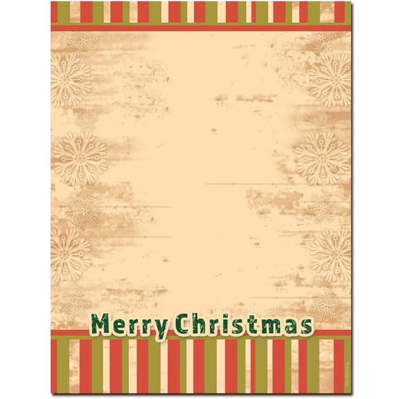Merry Stripes Letterhead Laser & Inkjet Printer Paper, 100 Sheet Pack