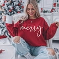 thumbnail image 1 of Merry Sweatshirt, Cozy Holiday Christmas Pullover, Festive Winter Crewneck, Holiday Gift Top, 1 of 7