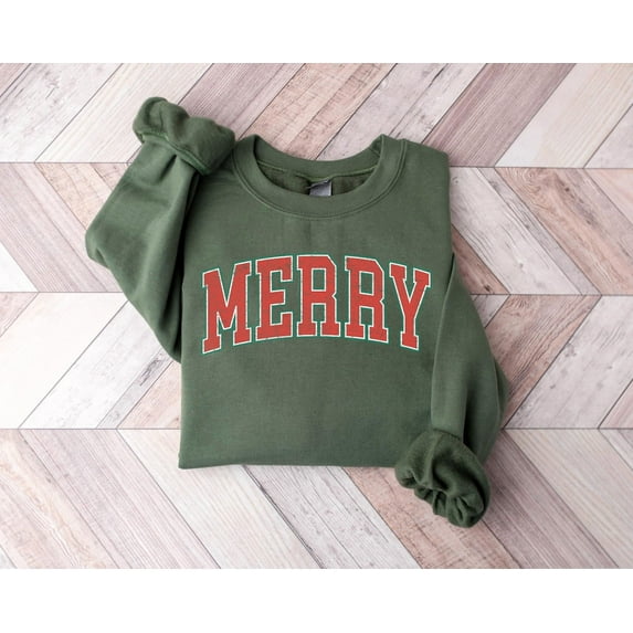 Merry Sweatshirt, Winter Shirt For Women, Cute Winter Sweater, Winter Crewneck Sweatshirt, Gift Tshirt All Size S-5XL