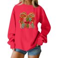 thumbnail image 1 of Merry Sweatshirts For Women Christmas Sweatshirts for Women Merry and Bright Sweatshirt Xmas Long Sleeve Shirts Crewneck Pullover Tops 17-Red M, 1 of 5
