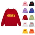 thumbnail image 1 of Merry Sweatshirts for Girl 2025 Long Sleeve Crewneck Christmas Graphic Sweatshirt Kids Pullover Tops, 1 of 1