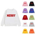 thumbnail image 1 of Merry Sweatshirts for Girl 2025 Long Sleeve Crewneck Christmas Graphic Sweatshirt Kids Pullover Tops, 1 of 1