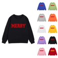 thumbnail image 1 of Merry Sweatshirts for Girl Crewneck Long Sleeve Christmas Graphic Sweatshirt Kids Pullover Tops, 1 of 1