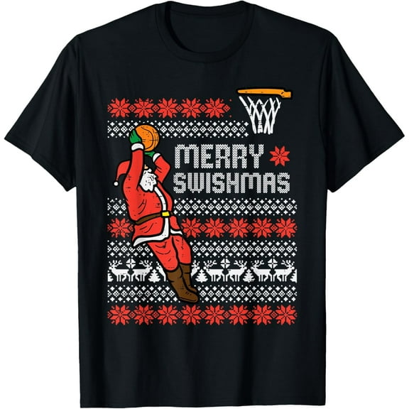 Merry Swishmas Basketball Christmas Xmas Men T-Shirt