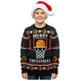 thumbnail image 1 of Merry Swishmas Kids Ugly Christmas Sweater Funny Basketball Holiday Shirt for Boys and Girls Kids sweater Small Multicolor, 1 of 7