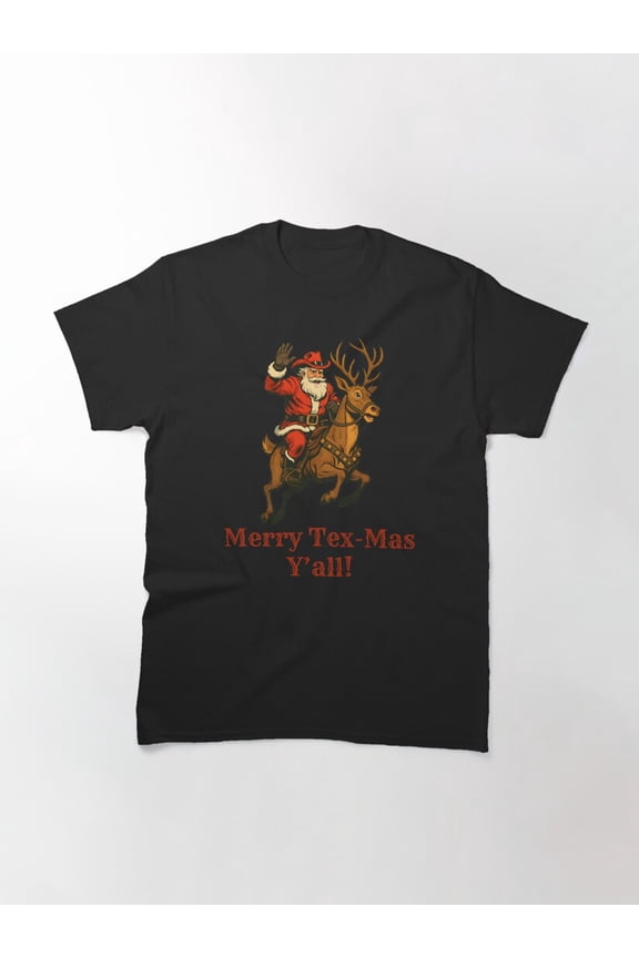 Merry Tex Mas Texas Western Country Christmas Festive Unisex T-Shirt up to Size 5XL