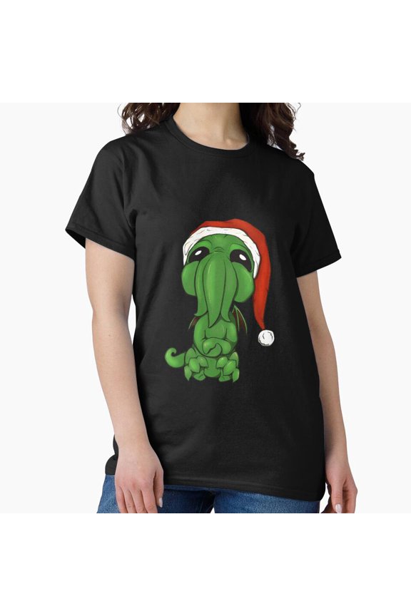 Merry Thulhu Mythos Holiday Celebration with Festive Vibes Unisex T-Shirt, up to size 5XL