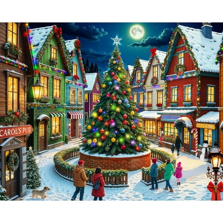 Springbok 1000 Piece Merry Town Square Jigsaw Puzzle for Adults - Made in USA