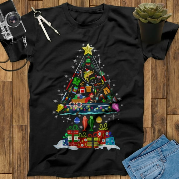 Merry Tree Fishing Shirt, Fishing Gift, Fisher Gift, Father's Day Gift, Mothers Day Gift