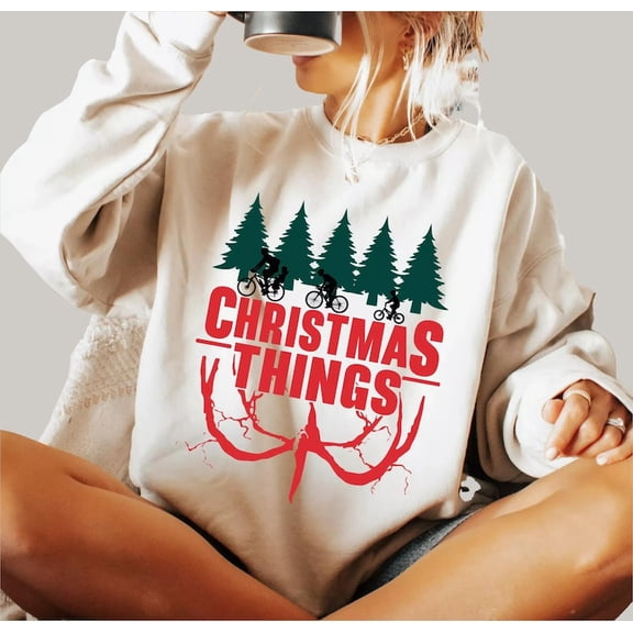 Merry Upside Down Xmas Sweatshirt, Rocking Around The Upside Down Sweatshirt - Sizes S-5XL ,MinimalTee