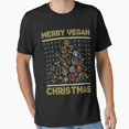 thumbnail image 1 of Merry Vegan Holiday Vegetables Inspired Funny Love Cute Cartoon Heart Unisex T-Shirt, up to size 5XL, 1 of 2