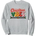 thumbnail image 1 of Merry Vibes Only Vintage Christmas Lights Womens Sweatshirt, 1 of 7