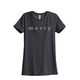 thumbnail image 1 of Merry Women's Fashion Relaxed T-Shirt Tee Charcoal Grey Medium, 1 of 3