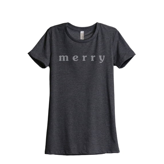 Merry Women's Fashion Relaxed T-Shirt Tee Charcoal Grey Medium
