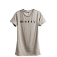 thumbnail image 1 of Merry Women's Fashion Relaxed T-Shirt Tee Heather Tan Small, 1 of 3