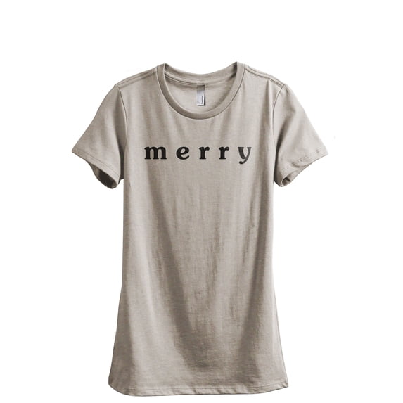 Merry Women's Fashion Relaxed T-Shirt Tee Heather Tan Small