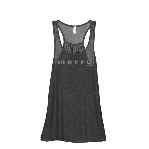 Merry Women's Fashion Sleeveless Flowy Racerback Workout Yoga Tank Top Charcoal Grey X-Large