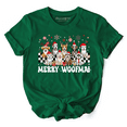thumbnail image 1 of Merry Woofmas Dog Mama T‑Shirt, Dogs With Santa Hats Christmas Tee, 1 of 14