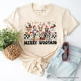 thumbnail image 1 of Merry Woofmas Dog Mama T‑Shirt, Dogs With Santa Hats Christmas Tee, 1 of 10