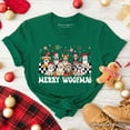 thumbnail image 1 of Merry Woofmas Dog Mama T‑Shirt, Dogs With Santa Hats Christmas Tee, 1 of 10