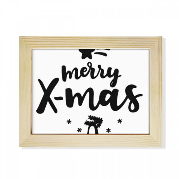 Merry X-Mas mas Quote Desktop Photo Frame Picture Art Decoration Painting 6x8 inch