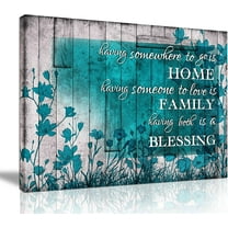 Merry-XMAS Teal 15"x11.5" Framed Canvas Art Prints