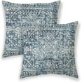 thumbnail image 1 of Boho Pillow Covers 18x18,Navy Blue Ethnic Design Outdoor Decorative Throw Pillows for Couch, Carpet Pattern Decor Cushion Cover 2 Pcs Farmhouse Linen Pillowcase for Bed Car Safa, 1 of 6