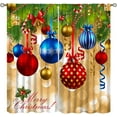 thumbnail image 1 of Merry Xmas Curtains, Merry Christmas Ball Window Treatments for Living Room Bedroom Kitchen Holiday Party Decor, Gold Silver Glitter New Year Drapes 2 Panel Sets,42x63 Inch, 1 of 6