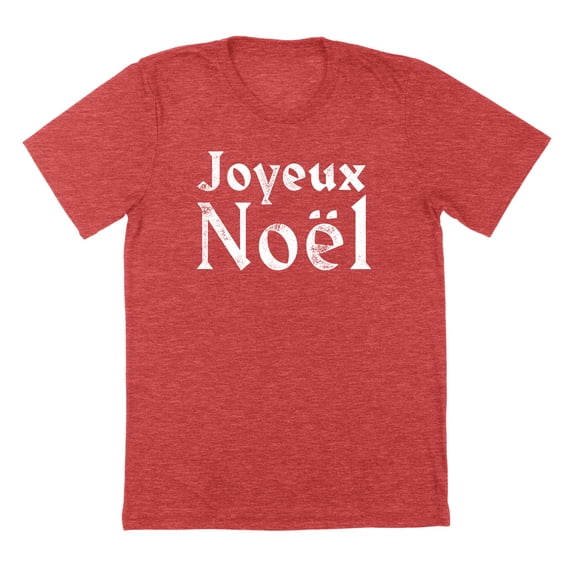 Merry Xmas French Holiday Christmas Graphic Red Mens Cotton T-Shirt