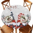 thumbnail image 1 of Merry Xmas Gray Dwarfs Elk Bird Fitted Round Tablecloths Table Covers 55"-60",Waterproof Table Cloth for Kitchen Holiday Party Tables Decor, 1 of 9