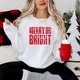 thumbnail image 1 of Merry and Bright Block Distressed - Women's Graphic Sweatshirt, 1 of 15
