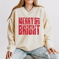 thumbnail image 1 of Merry and Bright Block Distressed - Women's Lightweight Garment Dyed Sweatshirt, 1 of 7