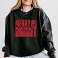 thumbnail image 1 of Merry and Bright Block Distressed - Women's Lightweight Garment Dyed Sweatshirt, 1 of 7