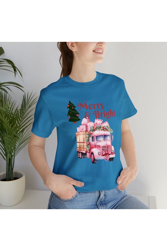 Merry and Bright Christmas Celebration Unisex Jersey Short Sleeve Tee
