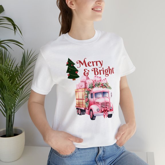Merry and Bright Christmas Celebration Unisex Jersey Short Sleeve Tee