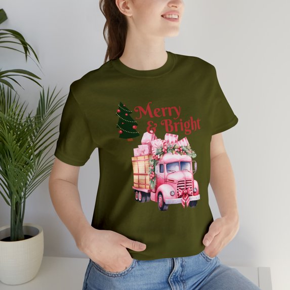 Merry and Bright Christmas Celebration Unisex Jersey Short Sleeve Tee