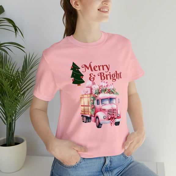 Merry and Bright Christmas Celebration Unisex Jersey Short Sleeve Tee